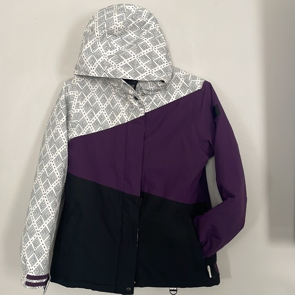 Aperture pan face white, purple and black 10k, snowboard jacket, - Picture 2 of 4